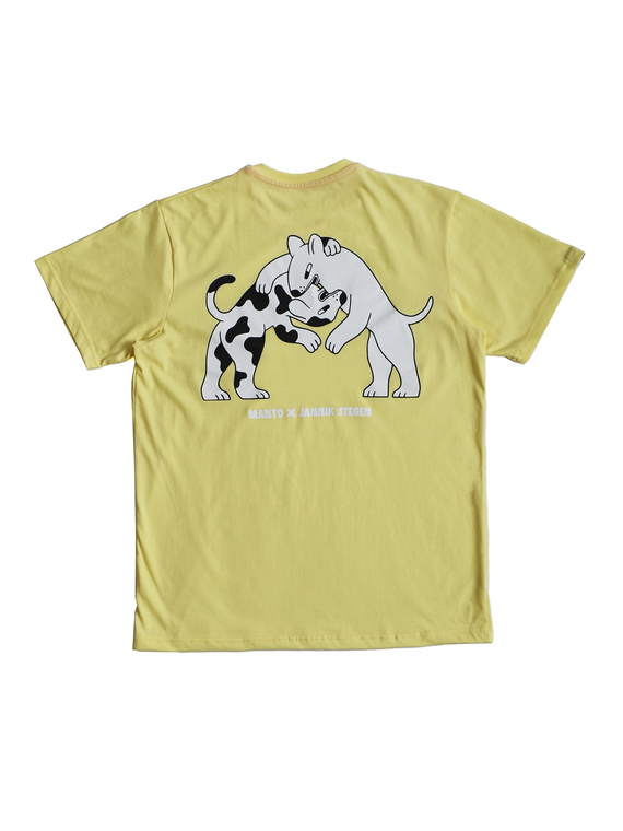 MANTO t-shirt DOGS żółty
