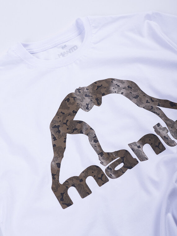 MANTO t-shirt LOGO CAMO biały