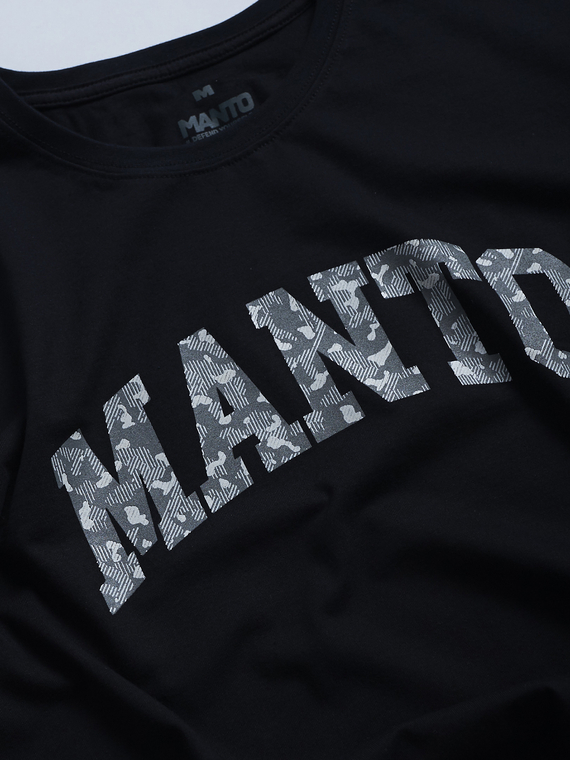 MANTO t-shirt VARSITY CAMO OVERSIZE czarny